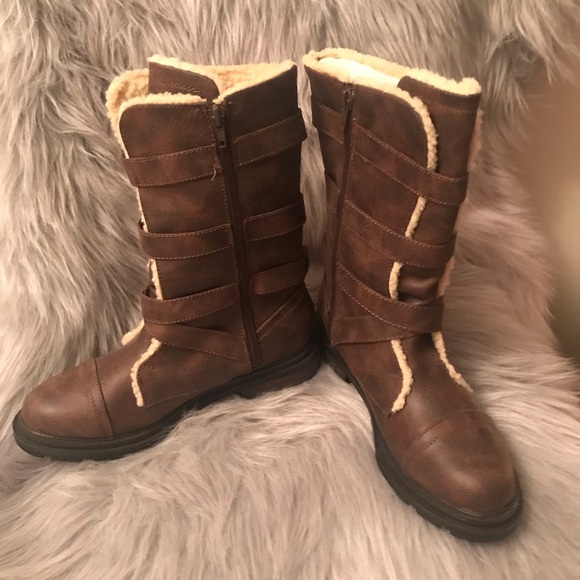 Rocket Dog Brown Faux Fur Lined Boots 